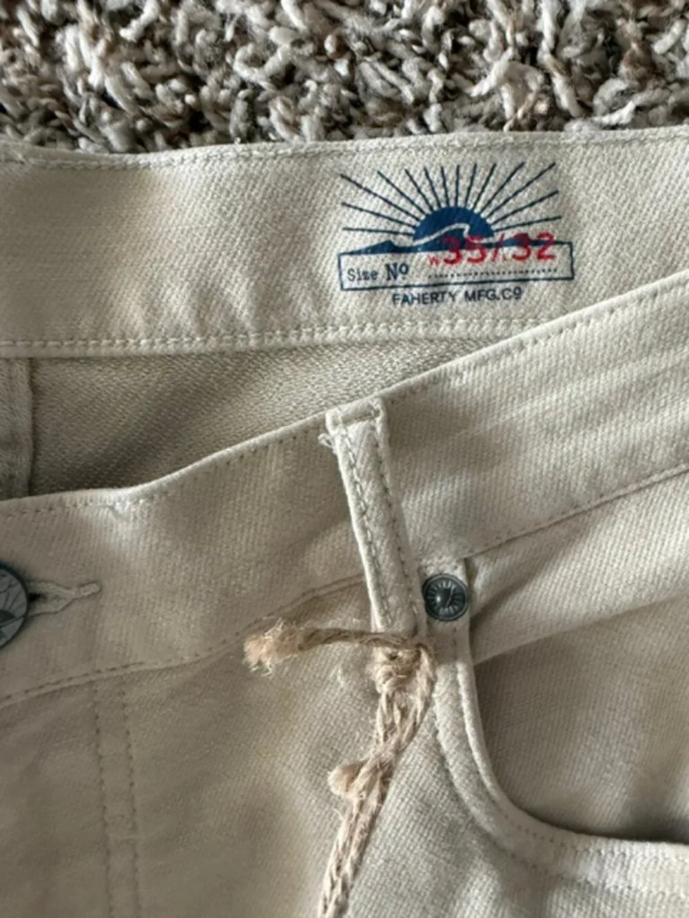 Faherty stretch 5 pocket pants new 35x32